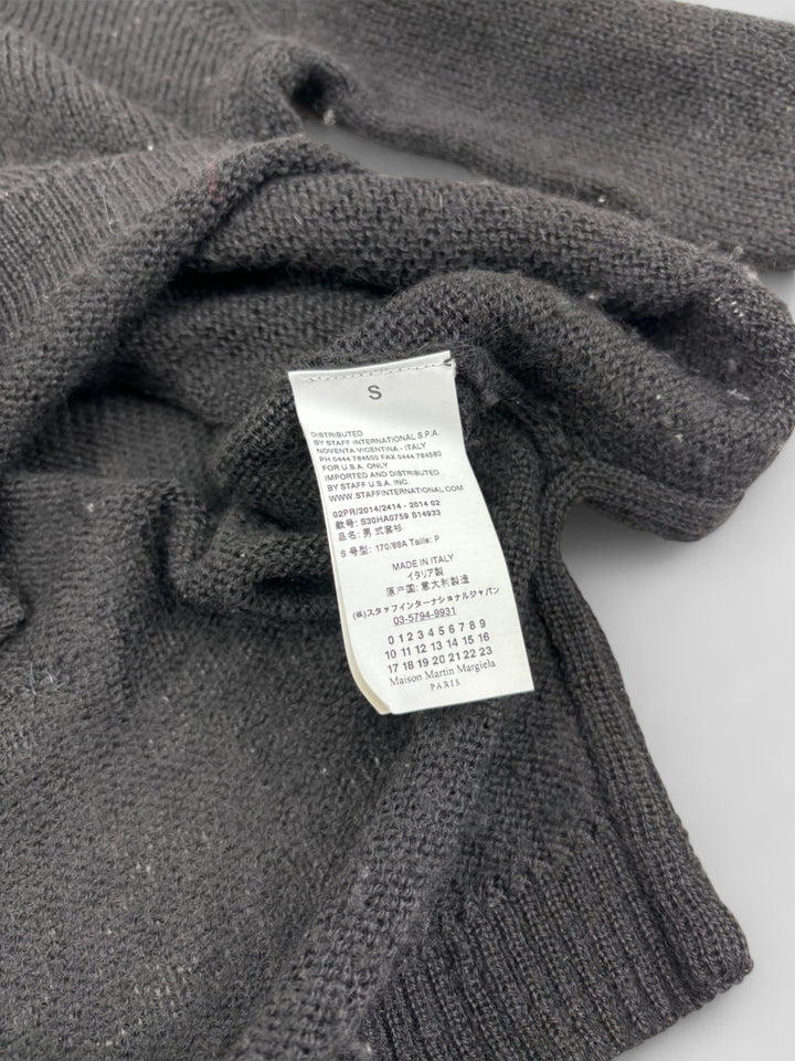 vintage Maison Margiela Fishermans Knit Sweater black men, second hand schwarzer strickpullover mm
