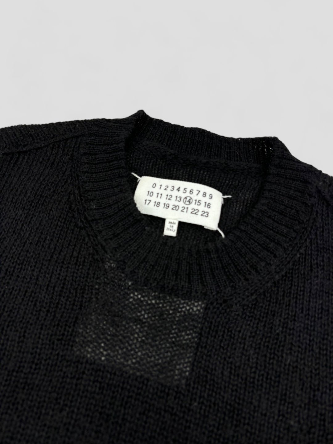 vintage Maison Margiela Fishermans Knit Sweater black men, second hand schwarzer strickpullover mm