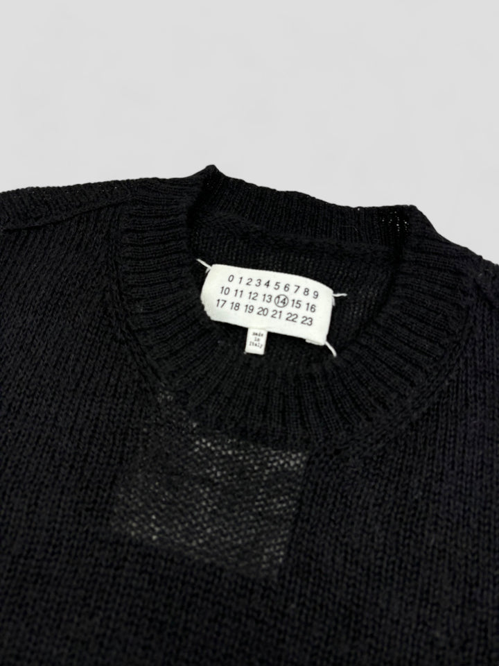 vintage Maison Margiela Fishermans Knit Sweater black men, second hand schwarzer strickpullover mm