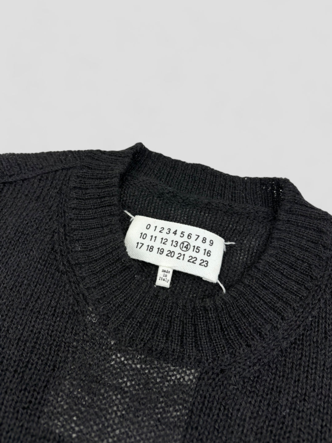 vintage Maison Margiela Fishermans Knit Sweater black men, second hand schwarzer strickpullover mm