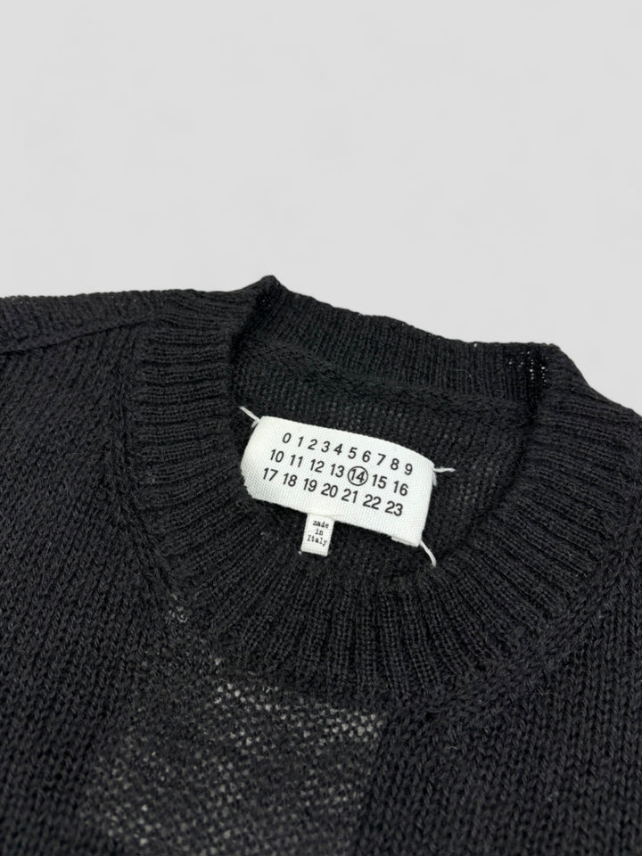 vintage Maison Margiela Fishermans Knit Sweater black men, second hand schwarzer strickpullover mm