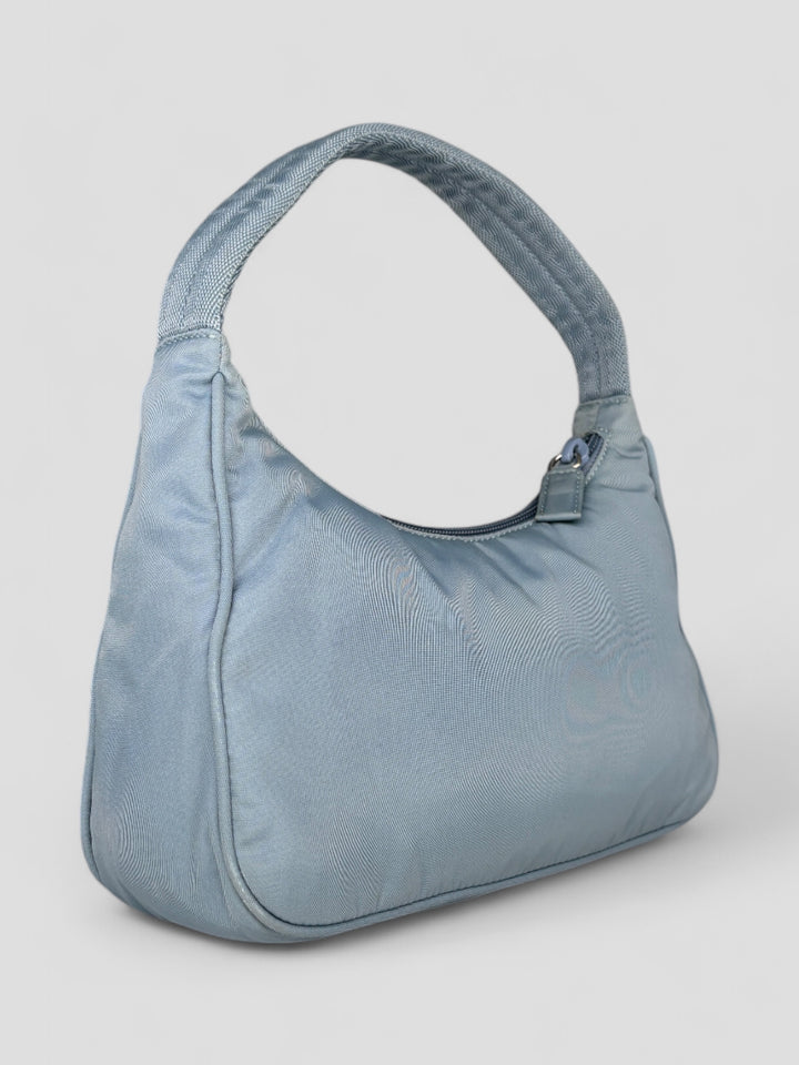 vintage Prada Hobo Handbag in Babyblau, second hand prada handbag babyblue