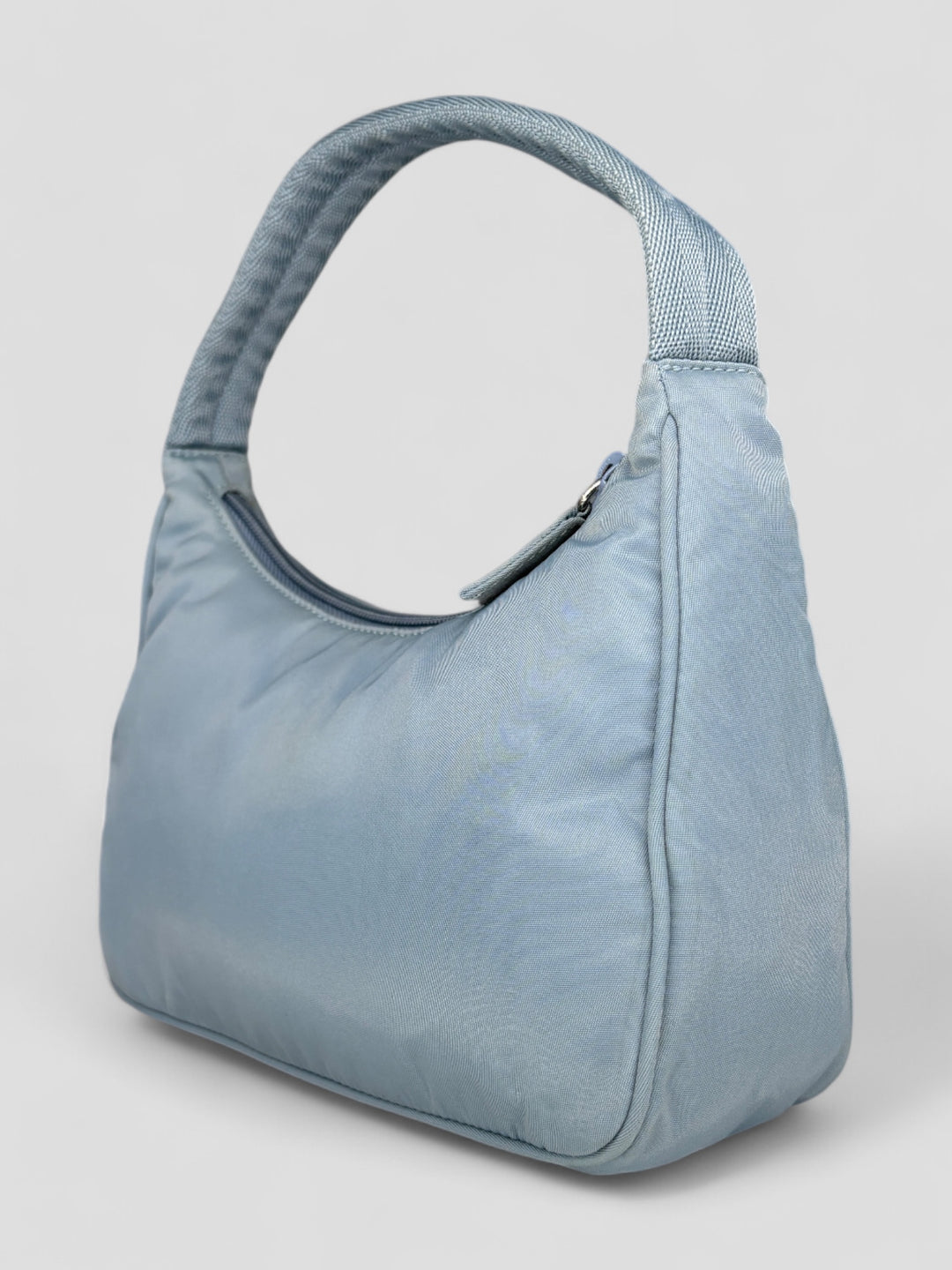vintage Prada Hobo Handbag in Babyblau, second hand prada handbag babyblue