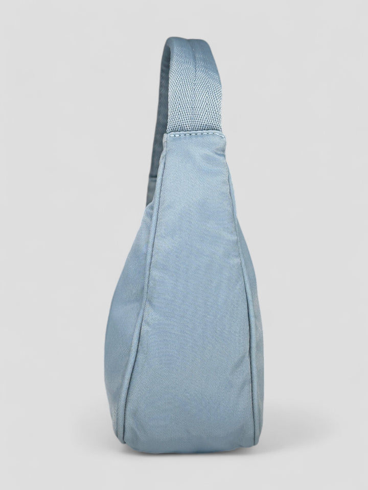 vintage Prada Hobo Handbag in Babyblau, second hand prada handbag babyblue