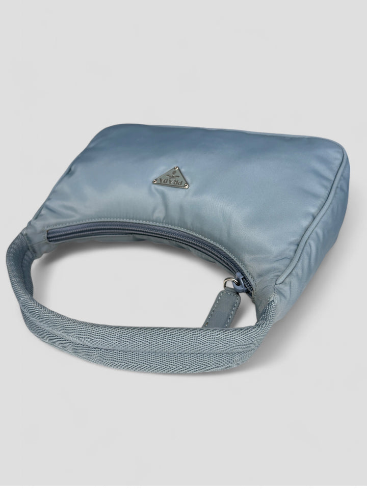 vintage Prada Hobo Handbag in Babyblau, second hand prada handbag babyblue