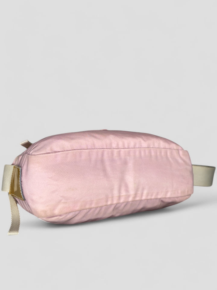 vintage Prada Nylon Umhängetasche rosa unisex, second hand prada crossbodybag pink