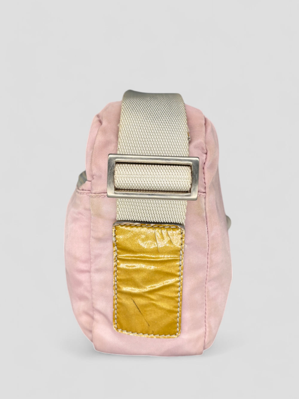 vintage Prada Nylon Umhängetasche rosa unisex, second hand prada crossbodybag pink