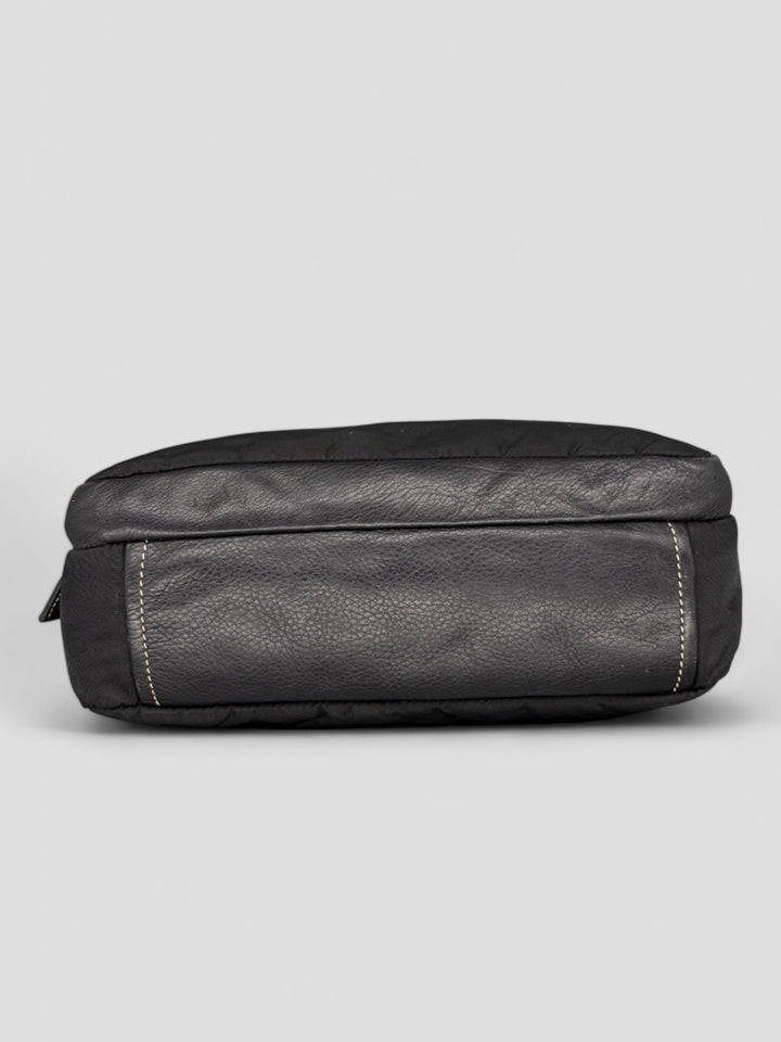vintage Prada Nylon Umhaengetasche schwarz Herren, second hand prada crossbodybag black for men