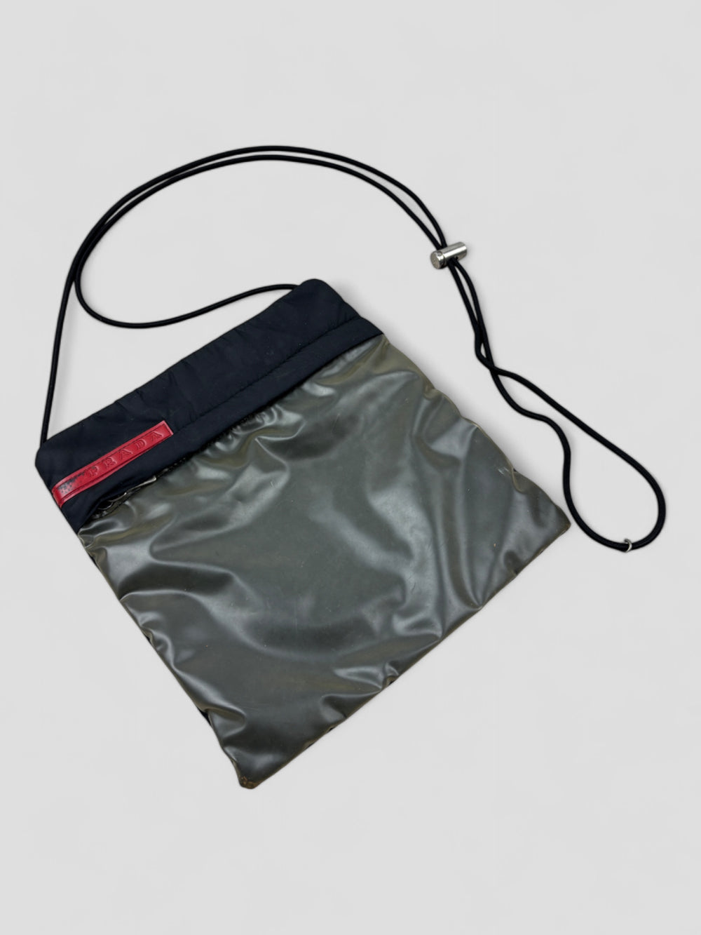 vintage Prada Sport Archive 1999 Umhängetasche schwarz Herren, second hand prada crossbodybag black men