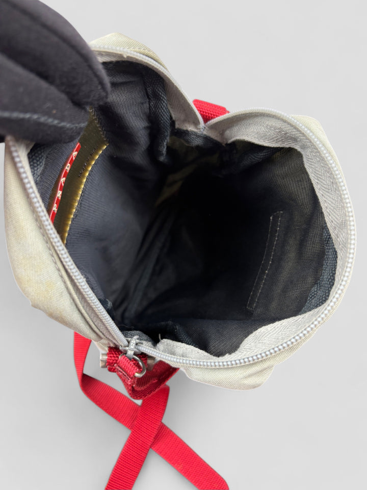 vintage Prada Sport umhängetasche weiß unisex, second hand prada crossbodybag white 