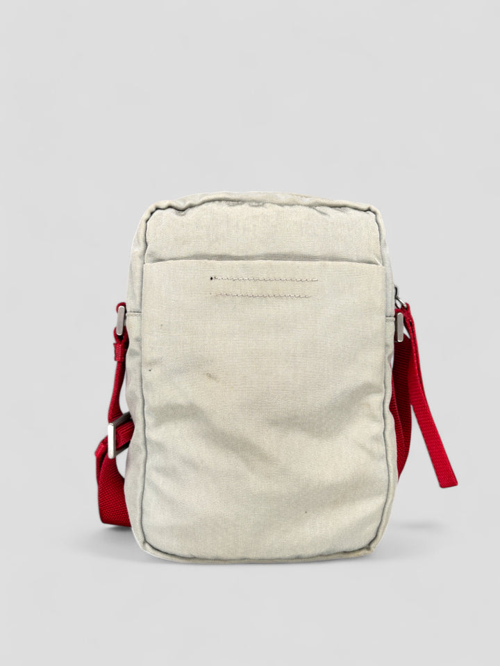 vintage Prada Sport umhängetasche weiß unisex, second hand prada crossbodybag white 