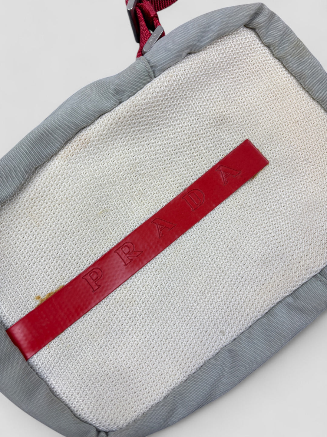 vintage Prada Sport umhängetasche weiß unisex, second hand prada crossbodybag white 