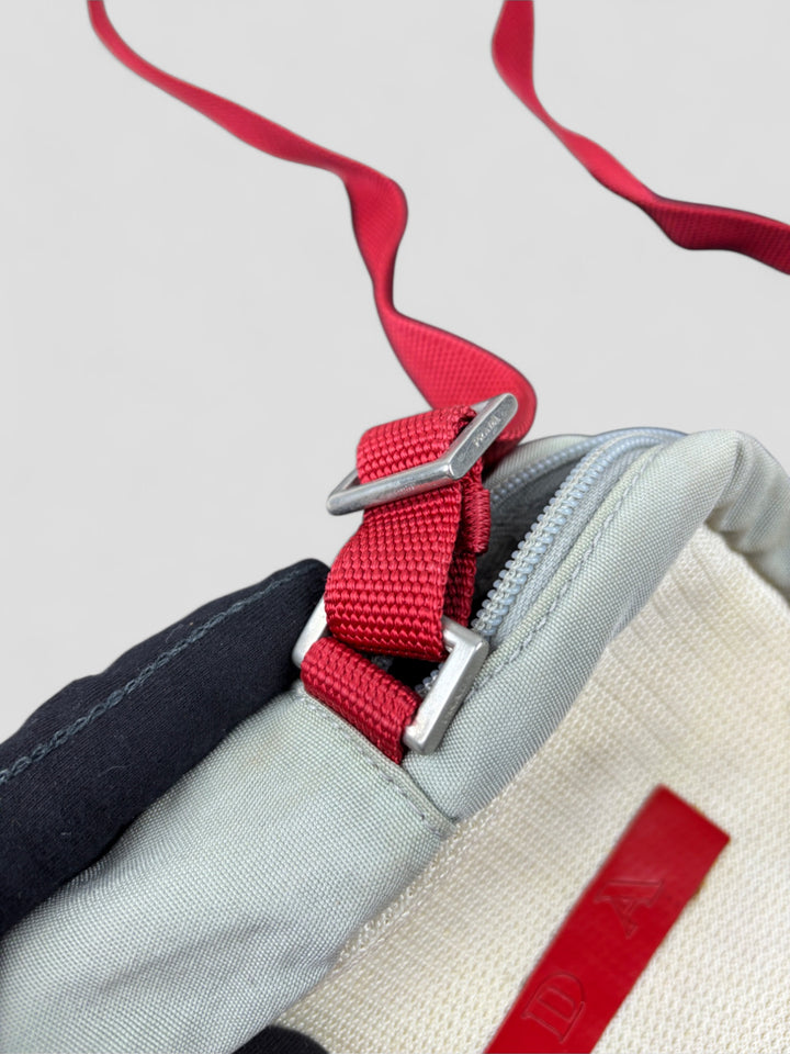 vintage Prada Sport umhängetasche weiß unisex, second hand prada crossbodybag white 