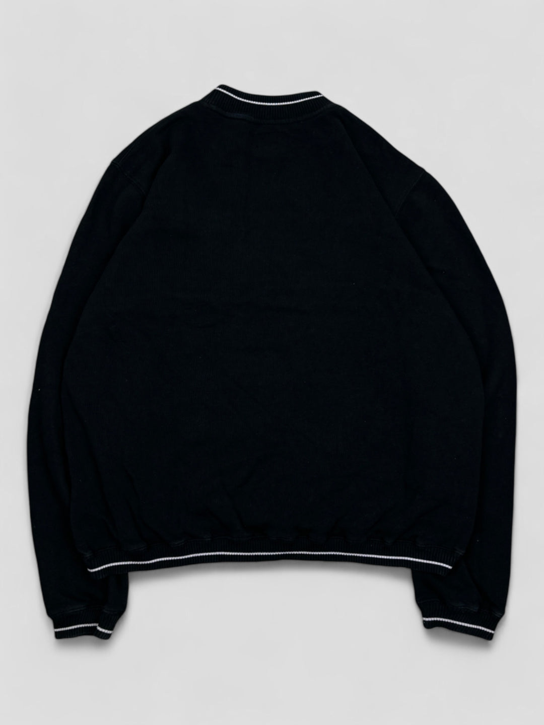 vintage Stussy Pullover fuer Herren in schwarz, second hand stussy sweater men in black