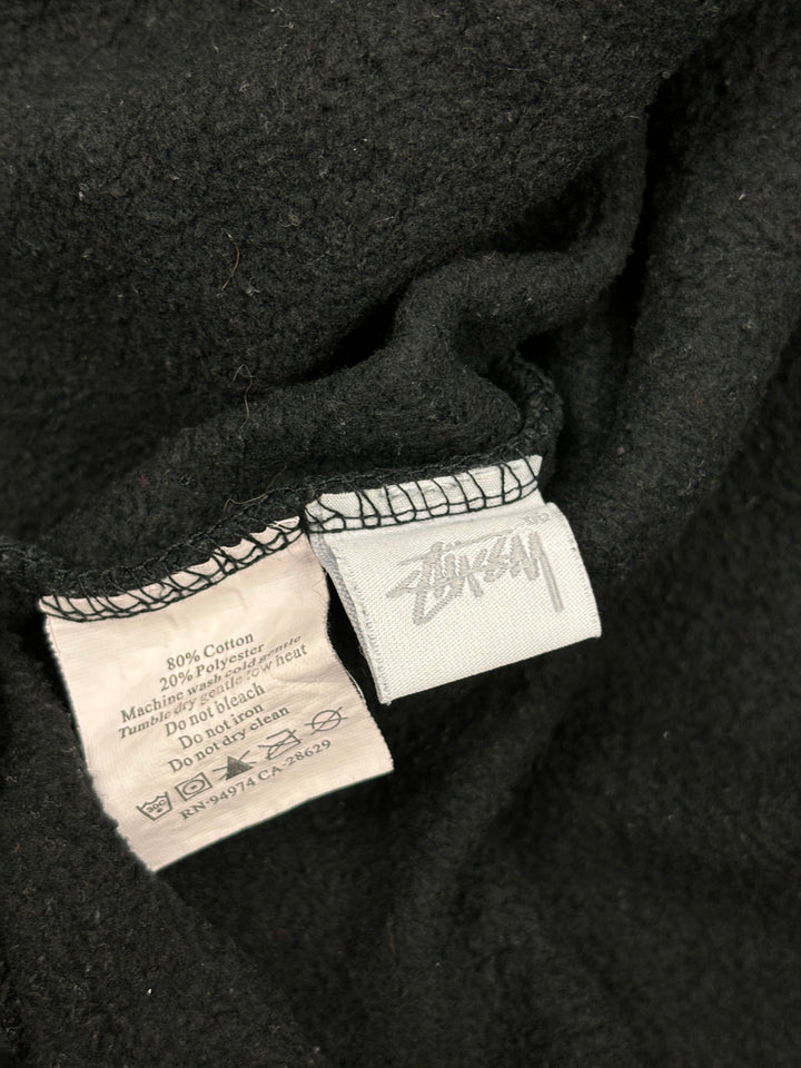 vintage Stussy Pullover fuer Herren in schwarz, second hand stussy sweater men in black