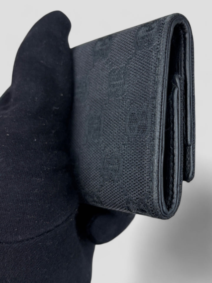 vintage Unisex Gucci Geldbeutel schwarz, second hand gucci wallet black