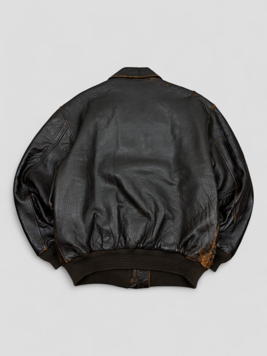 vintage avirex herren lederjacke braun, second hand avirex men leather jacket