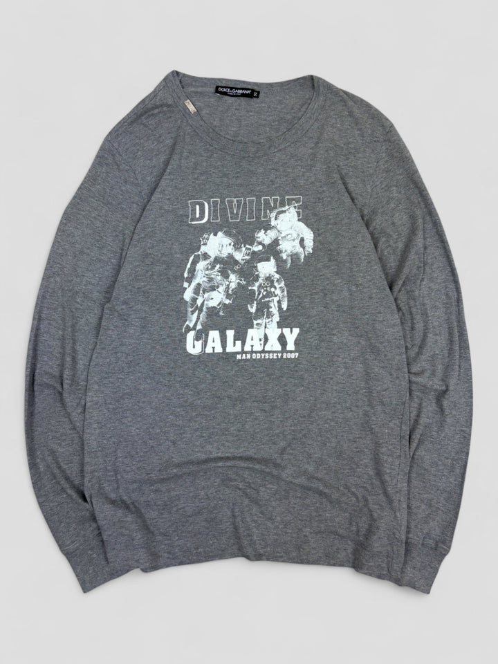 vintage dolce gabbana herren longlseeve grau, second hand d g shirt grey men