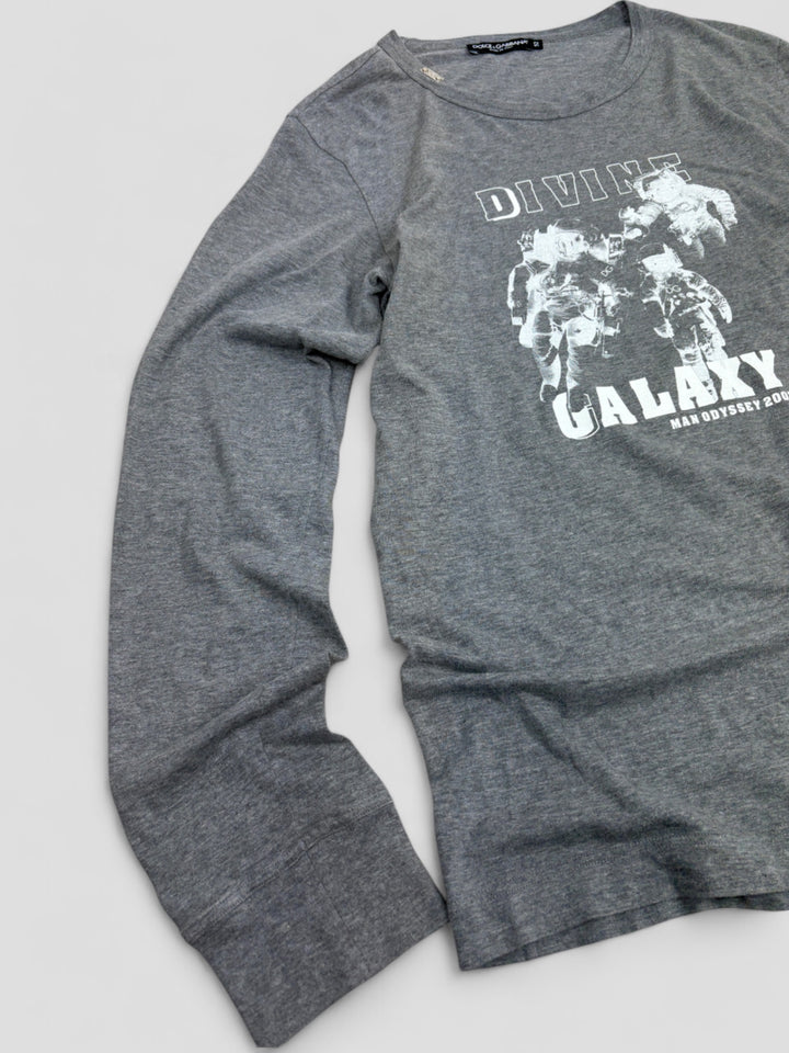 vintage dolce gabbana herren longlseeve grau, second hand d g shirt grey men