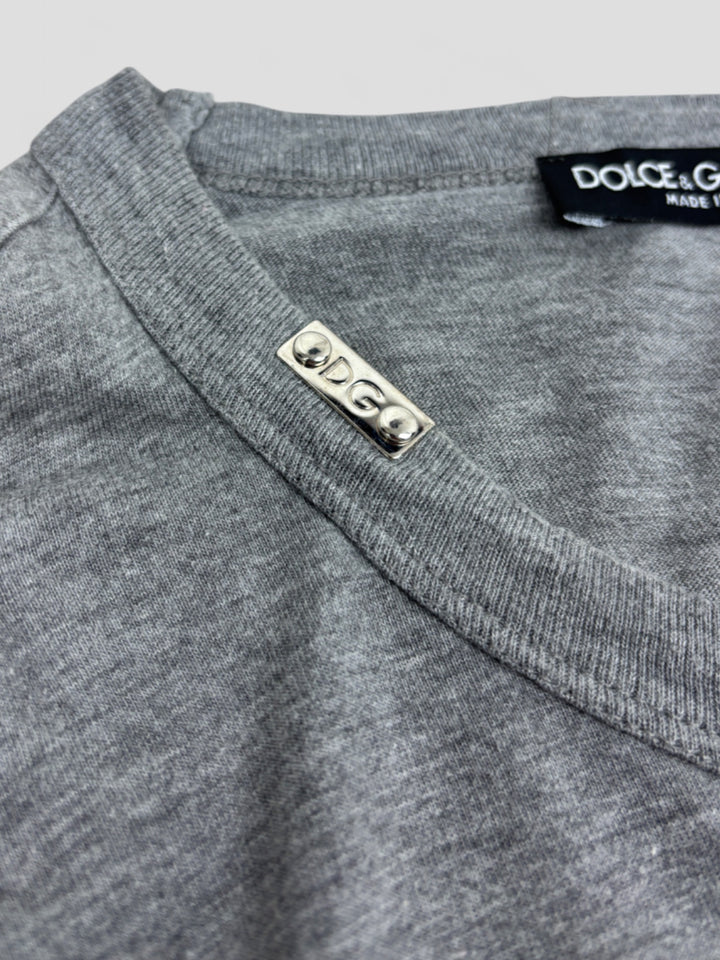 vintage dolce gabbana herren longlseeve grau, second hand d g shirt grey men