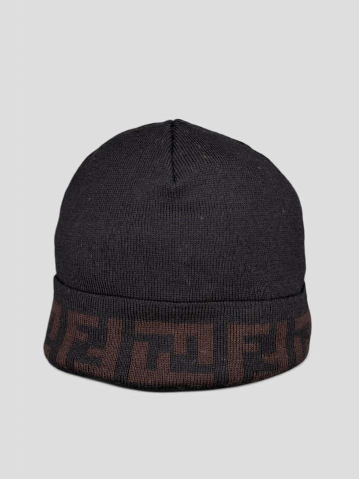 vintage fendi beanie braun unisex, second hand fendi hat black