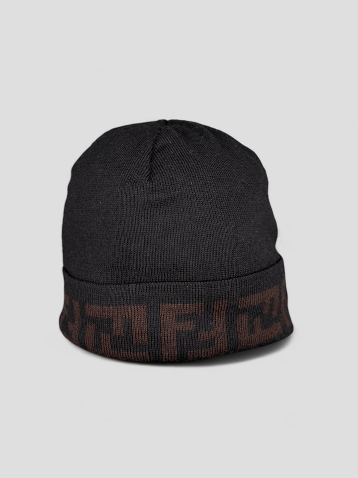 vintage fendi beanie braun unisex, second hand fendi hat black