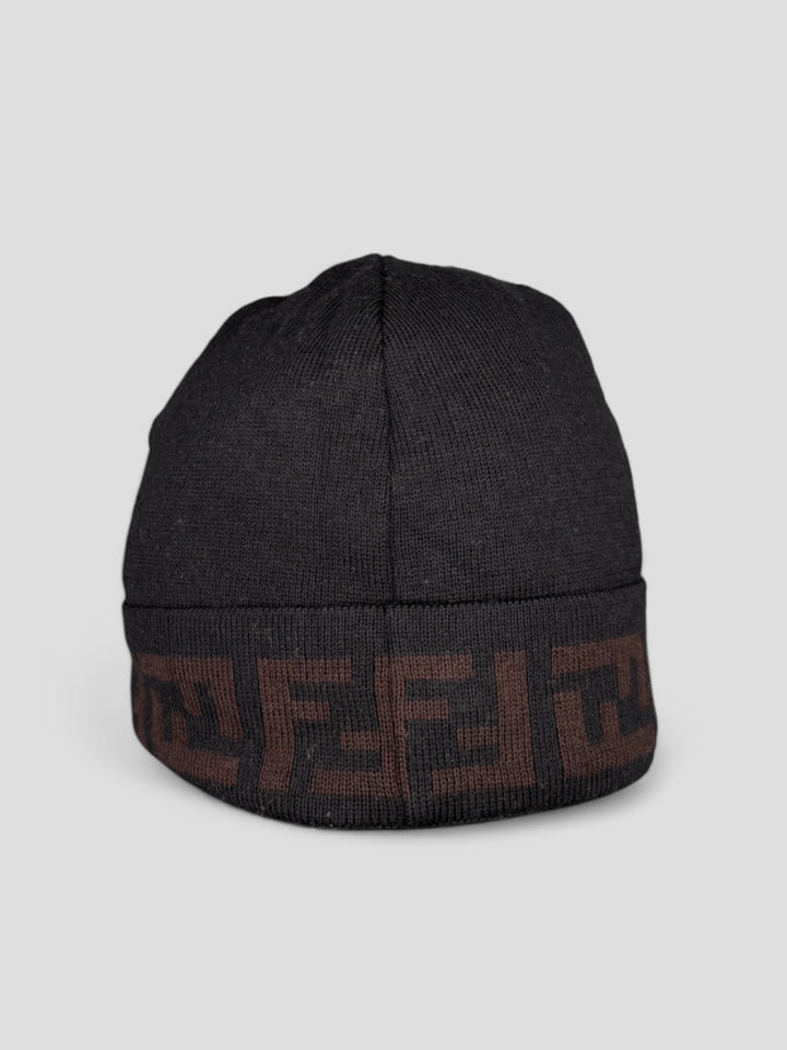 vintage fendi beanie braun unisex, second hand fendi hat black