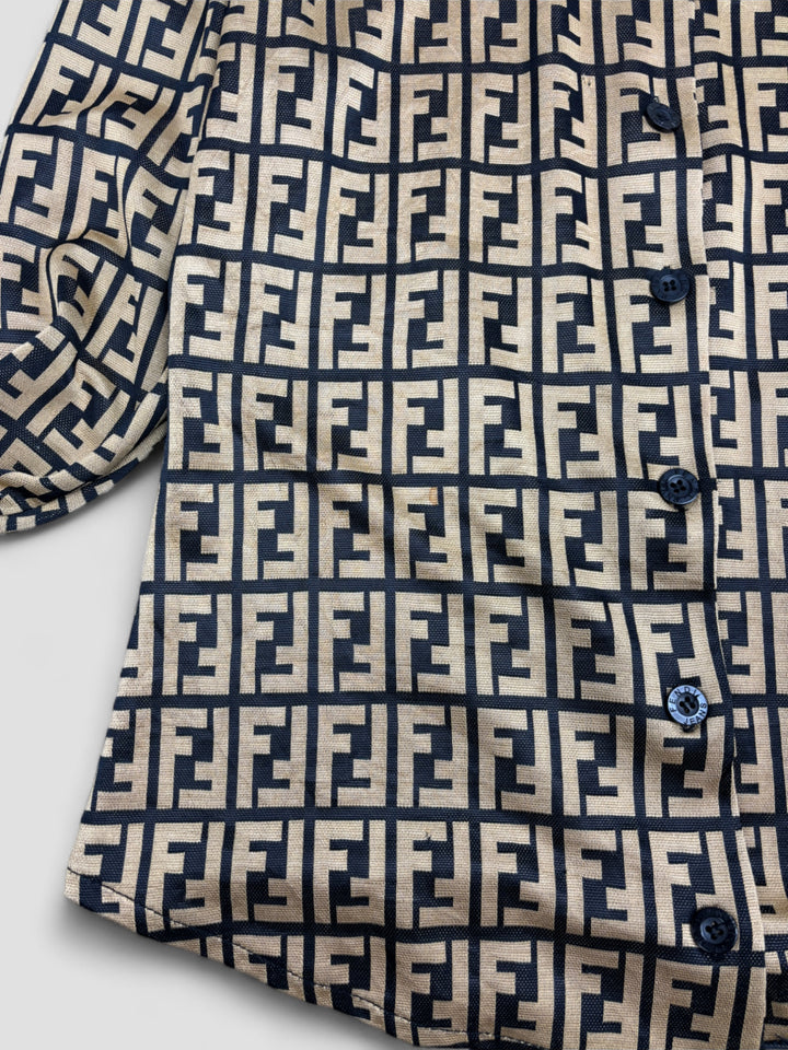 vintage fendi bluse gold frauen, second hand fendi women shirt golden