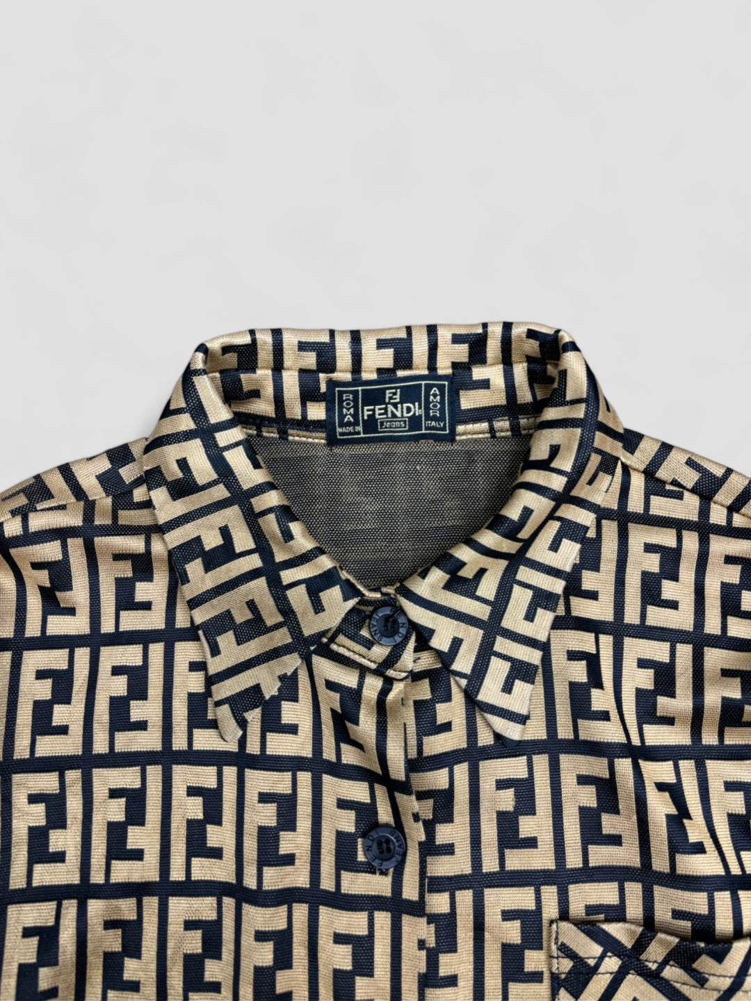 vintage fendi bluse gold frauen, second hand fendi women shirt golden