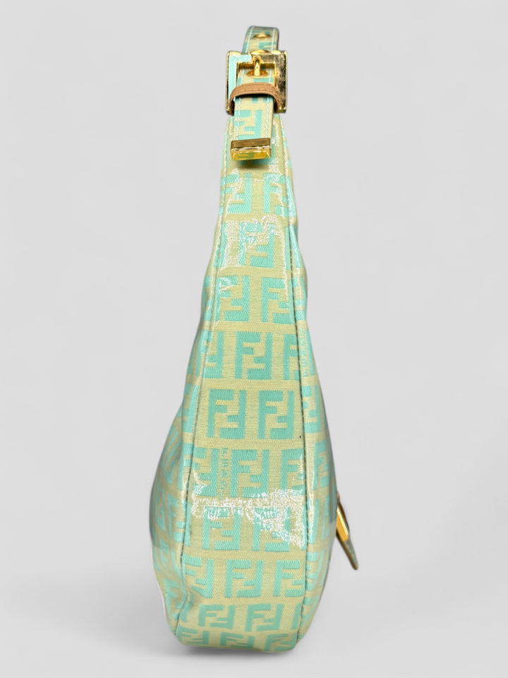 vintage fendi croissant mint monogram women bag, second hand fendi damen schultertasche