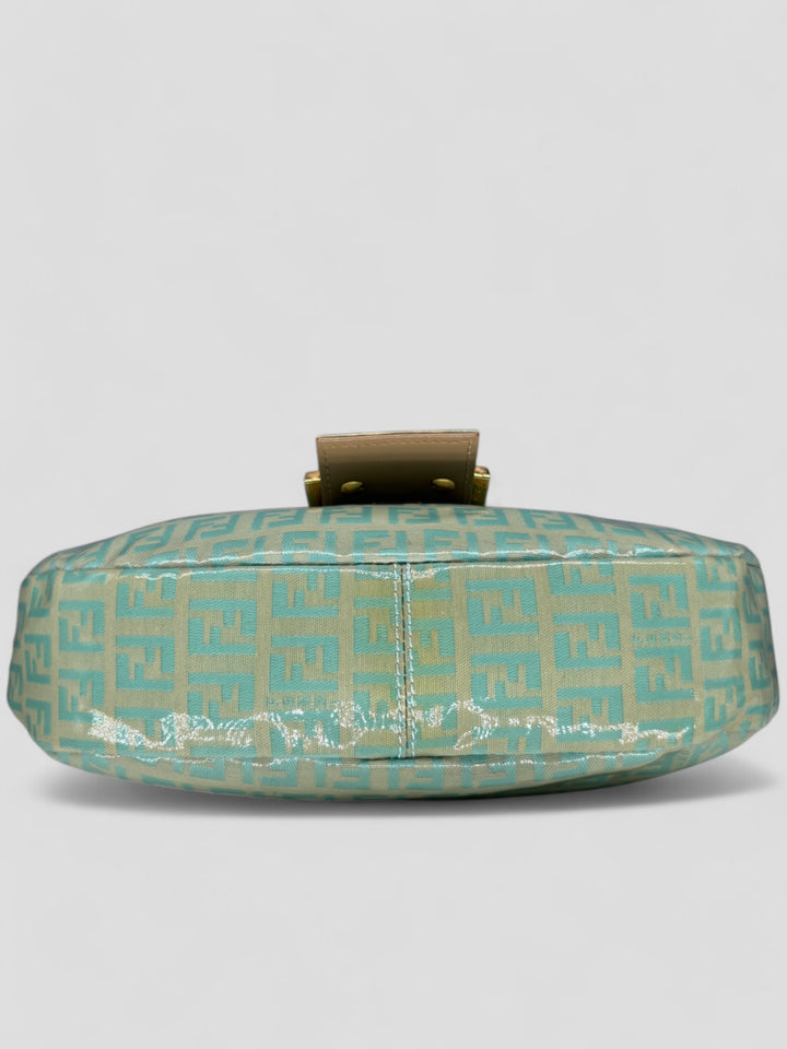 vintage fendi croissant mint monogram women bag, second hand fendi damen schultertasche