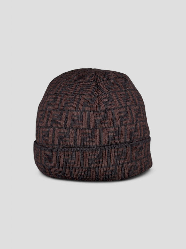vintage fendi unisex beanie braun. second hand fendi hat brown
