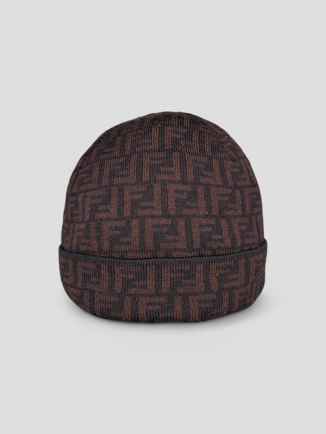 vintage fendi unisex beanie braun. second hand fendi hat brown