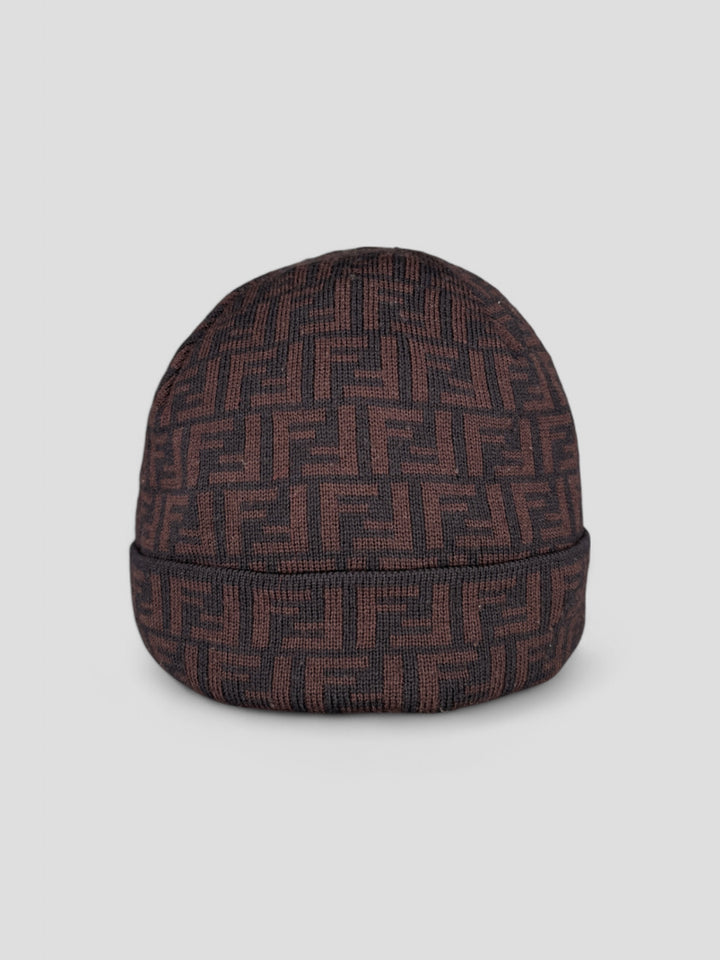 vintage fendi unisex beanie braun. second hand fendi hat brown