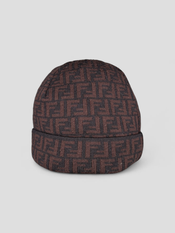 vintage fendi unisex beanie braun. second hand fendi hat brown