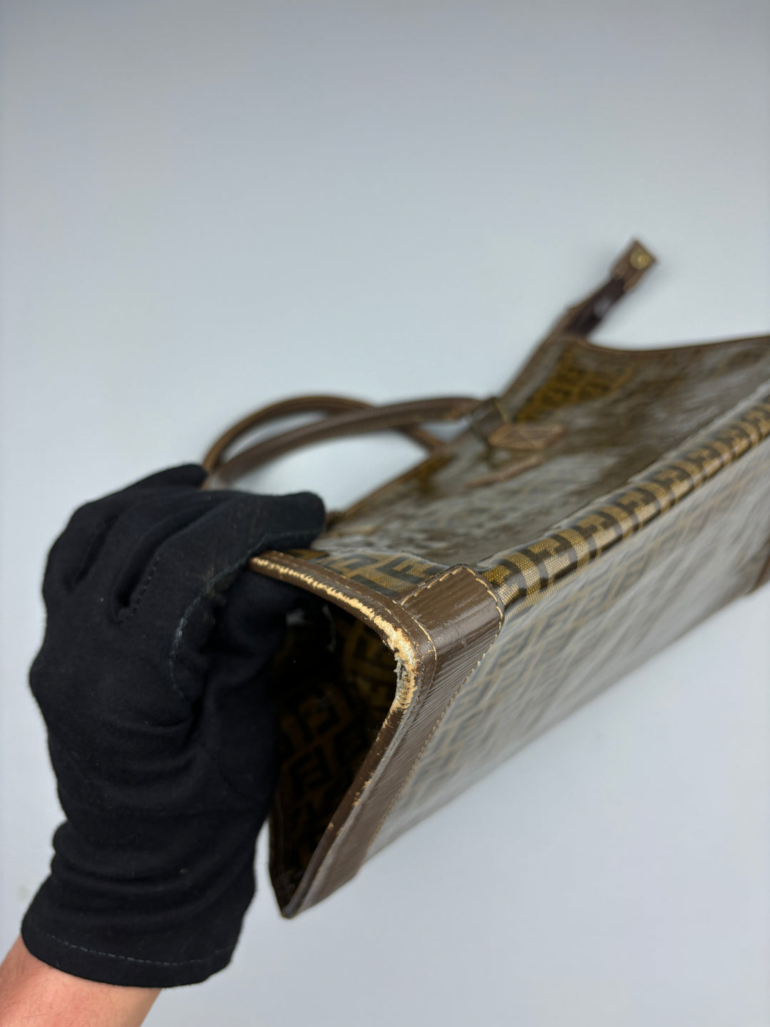 vintage fendi women handbag brown. second hand fendi frauen handtasche