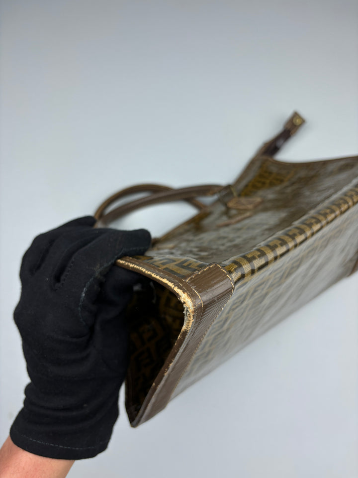 vintage fendi women handbag brown. second hand fendi frauen handtasche