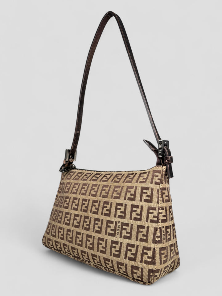 vintage fendi zucca baguette women handbag, second hand fendi damen tasche