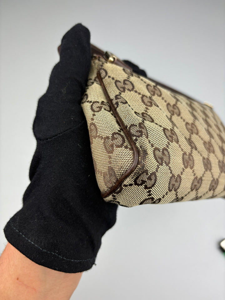 vintage gucci d ring baguette handtasche, second hand gucci women handbag