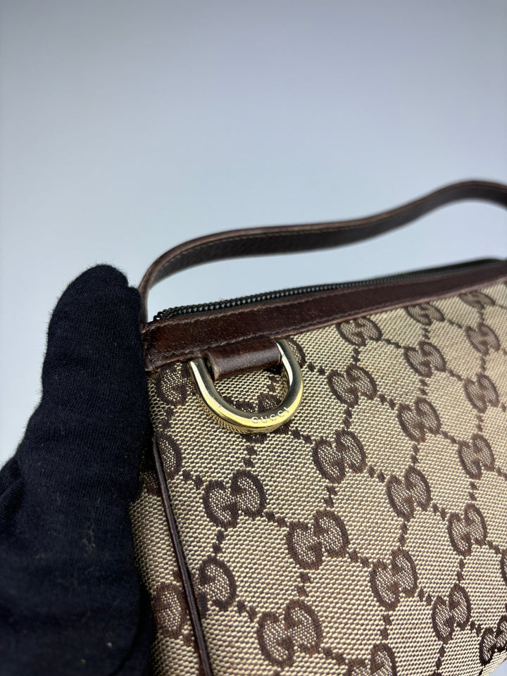 vintage gucci d ring baguette handtasche, second hand gucci women handbag