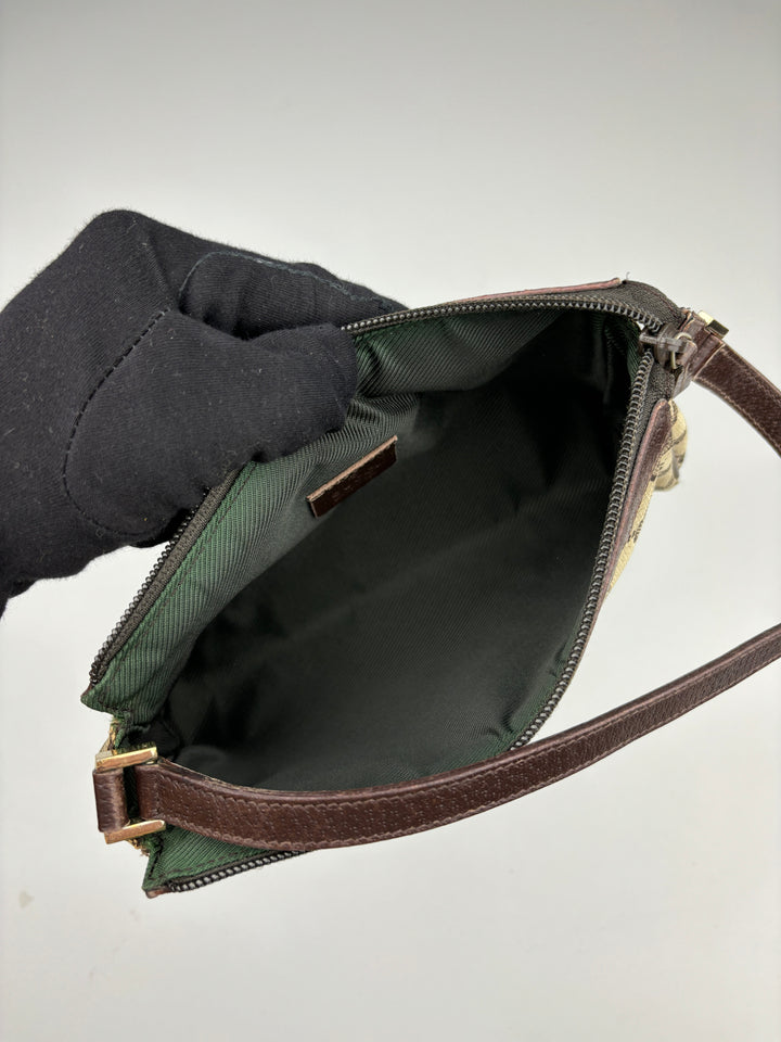 vintage gucci d ring baguette handtasche, second hand gucci women handbag