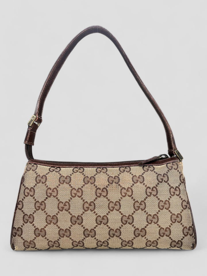 vintage gucci d ring baguette handtasche, second hand gucci women handbag