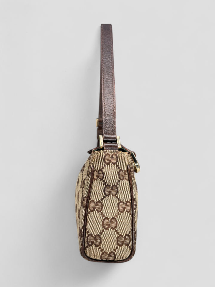 vintage gucci d ring baguette handtasche, second hand gucci women handbag
