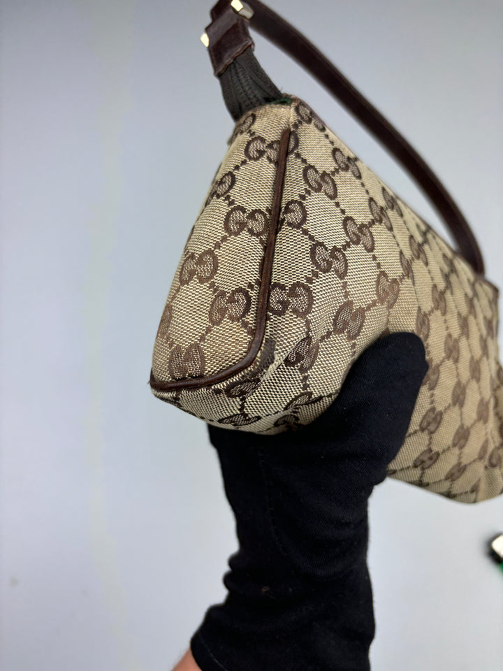 vintage gucci d ring baguette handtasche, second hand gucci women handbag