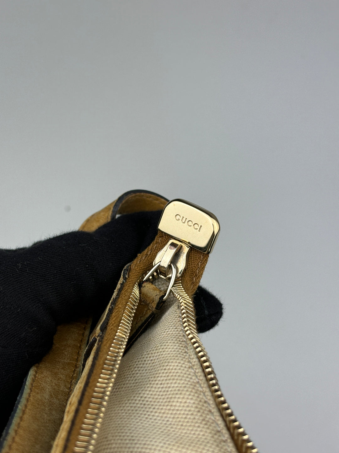 vintage gucci damen denim pochette handtasche, second hand gucci women handbag