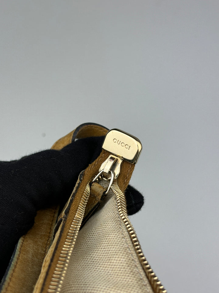 vintage gucci damen denim pochette handtasche, second hand gucci women handbag
