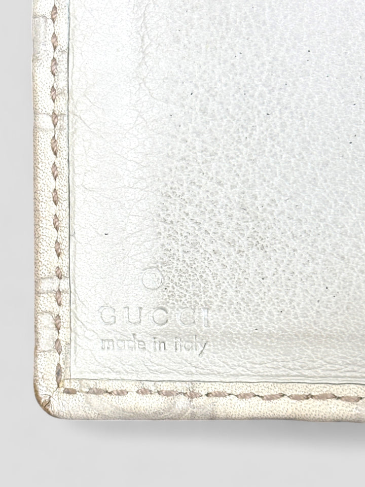vintage gucci monogram hearthgeldbeutel weiß damen, second hand gucci women wallet