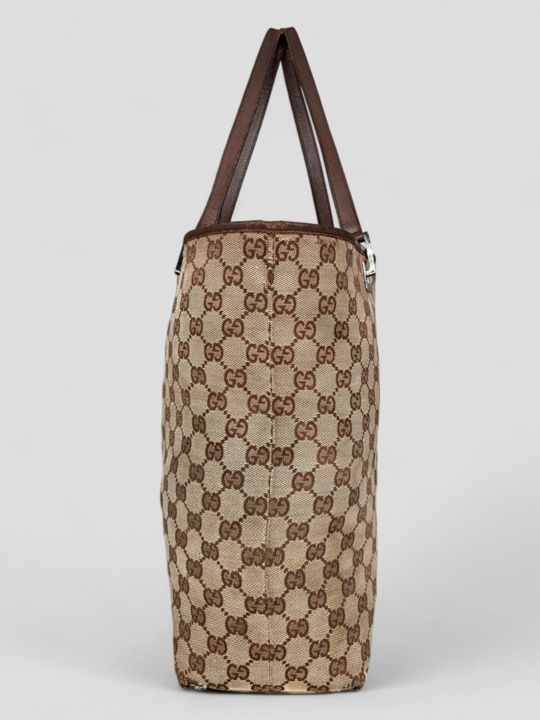 vintage gucci shopper damen schultertasche beige, second hand women gucci shopper bag