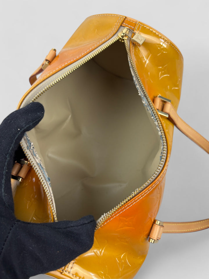 vintage louis vuitton papillon damen handtasche gelb, second hand lv women handbag yellow