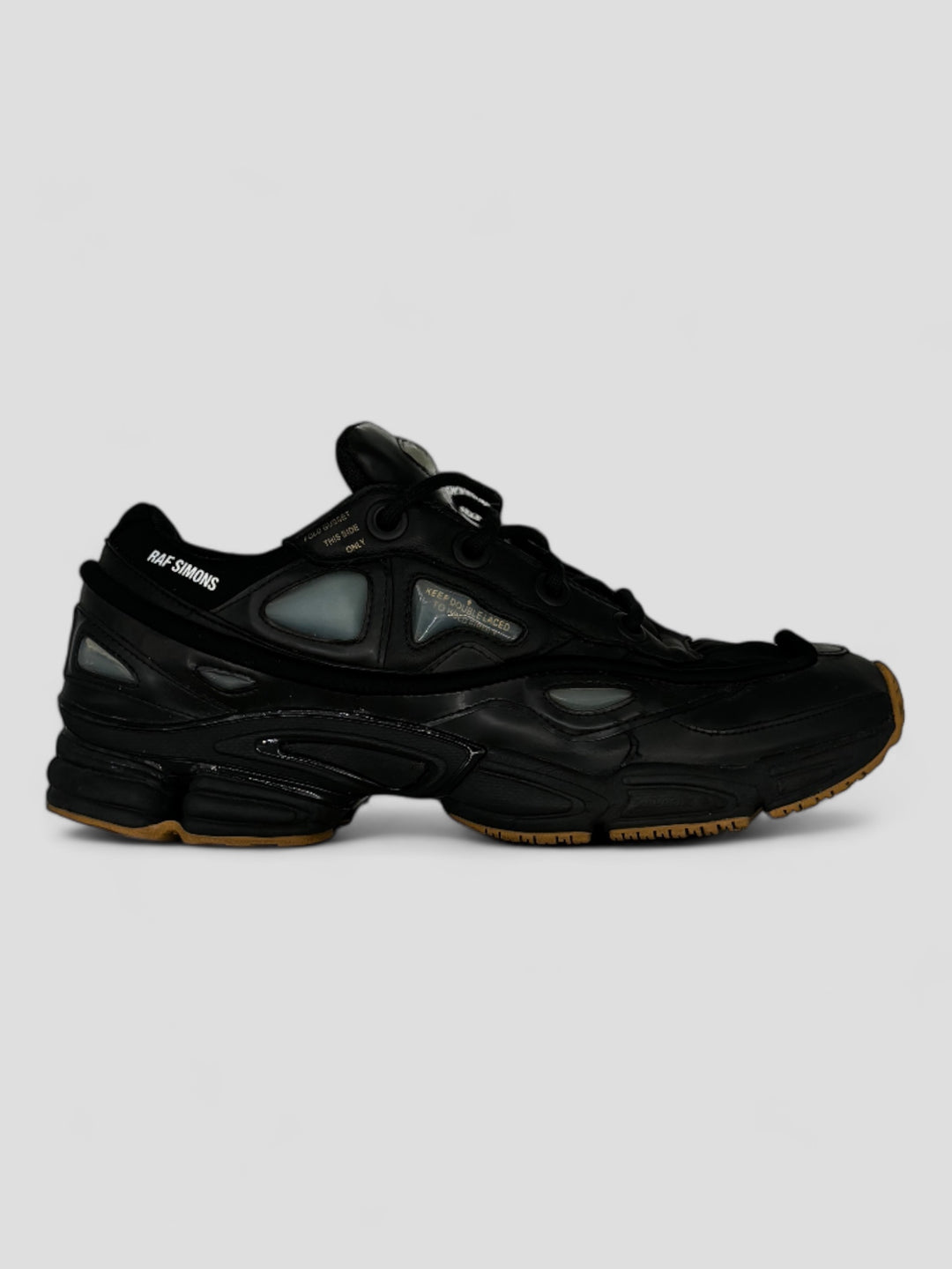 vintage raf simons x adidas ozweego herren schuh schwarz, second hand shoe black men